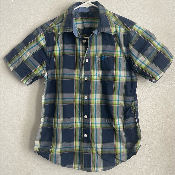 Wrangler Kids Plaid Shirt - Navy and Lime 2Pc - Picture 1 of 9